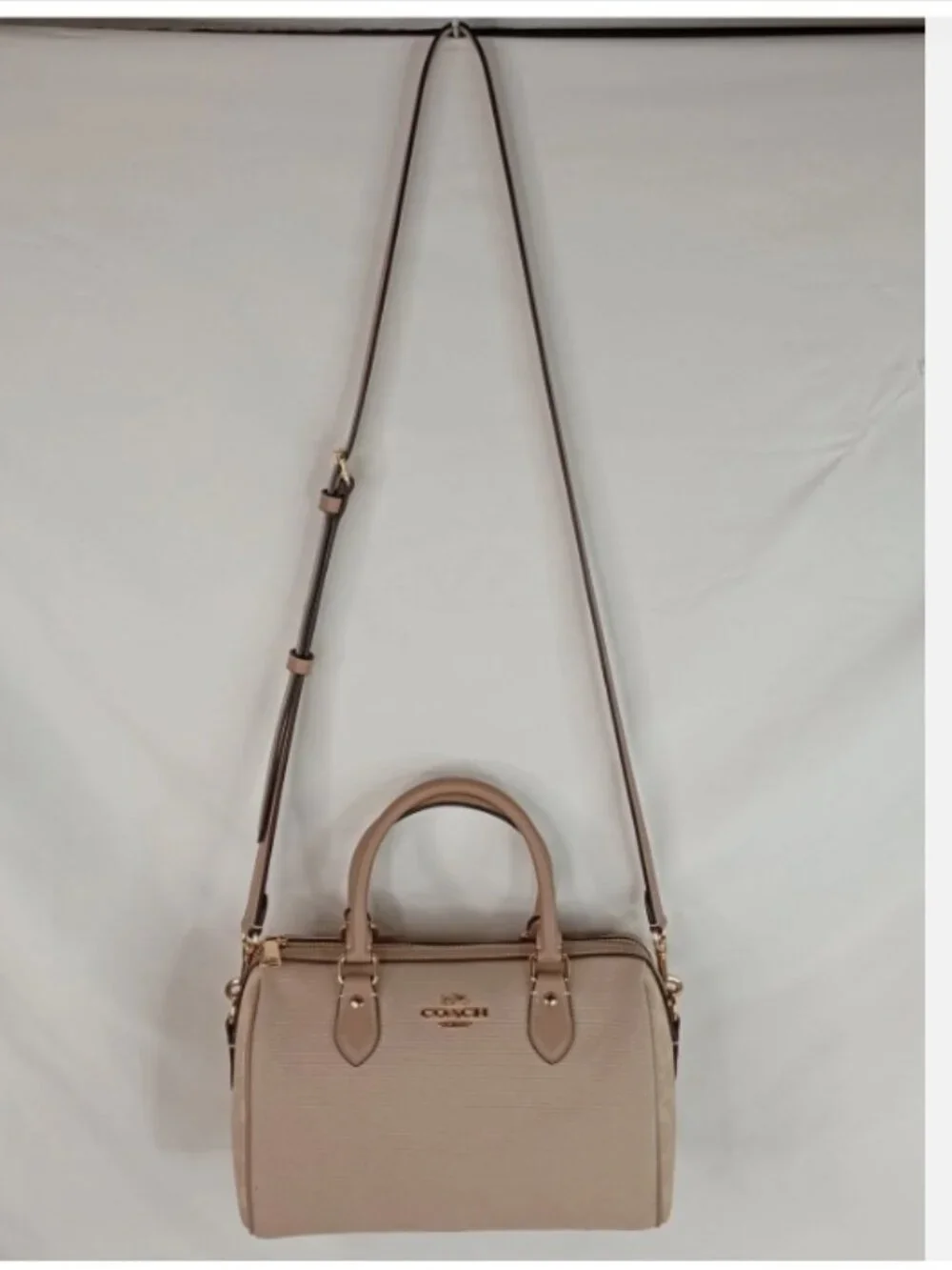 Coach Rowan Satchel Bag In Colorblock w/ Detachable Crossbody Strap Tan CAK58
